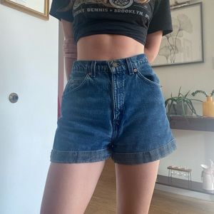 Levi's High-Rise Dark Blue Denim Jean Shorts